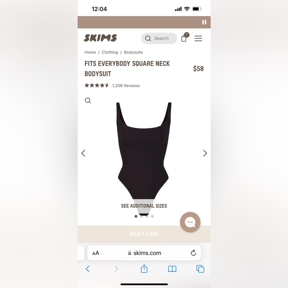 SKIMS NEW without tags thong body suit